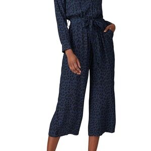 Rails Callan Jumpsuit Azure Leopard Size XS Business Casual Office Workwear